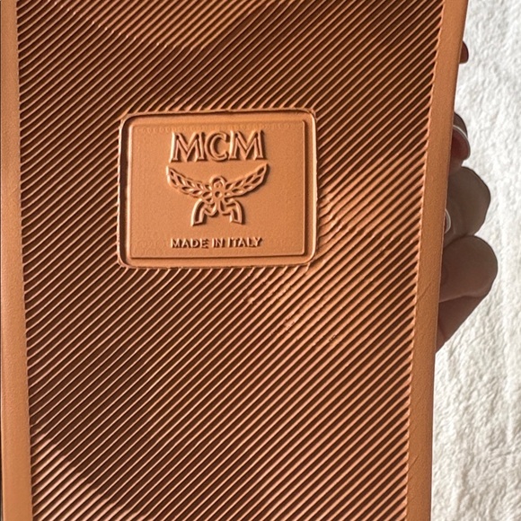 MCM Women's Tan Slide Sandals - Picture 14 of 14